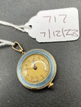 A Pretty Blue Champleve Enamel Ladies Watch 14Ct Gold