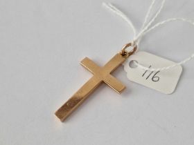 A Antique Cross Pendant London 1912 15Ct Gold 4 Cm 7 Gms