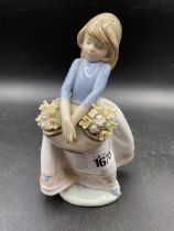 Lladro Item Of Two Baskets Of Flowers 7 Inches High