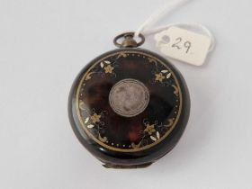 A Antique Inlay Victorian Purse In The Form Of A Pocket Watch