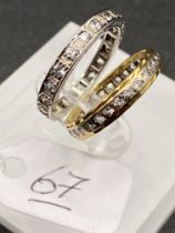 Two 9Ct Eternity Rings L & K ½ 4.6G