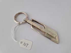 A Rare Aston Martin Solid Silver Vintage Keyring Hallmark Birmingham 30 Gms