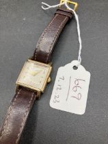 A Gents Square Faced Rotary Wrist Watch