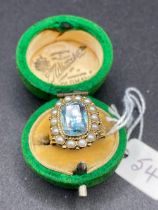 A Georgian High Carat Gold Foil Backed Gem Ring Set With Pearls 5 Gms In Georgian Ring Box