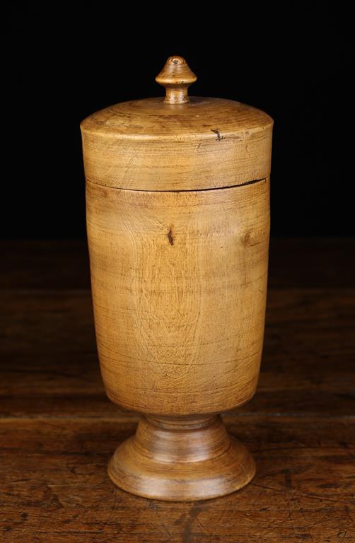 A Late 18th/Early 19th Century Pole Lathe Turned Sycamore Apothecary Jar & Cover and a 19th - Image 3 of 3