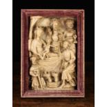 A Fabulous & Rare 15th Century Nottingham Alabaster Sculpture depicting The Adoration of The Magi: