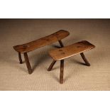 Two Early 19th Century Rustic Three-legged Work Stools.