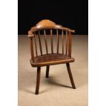 A Large Primitive Stick Back Country Armchair, late 18th/early 19th century.