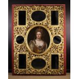 An Imposing 18th Century Overmantel Portrait of Queen Anne, set in a Mirrored Giltwood Frame.