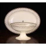 A Late 18th Century Wedgwood Creamware Oval Platter and Pedestal Bowl.