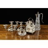 A Small Group of Miscellaneous Plated Ware: A Philip Ashberry & Sons Silver plated cruet stand with