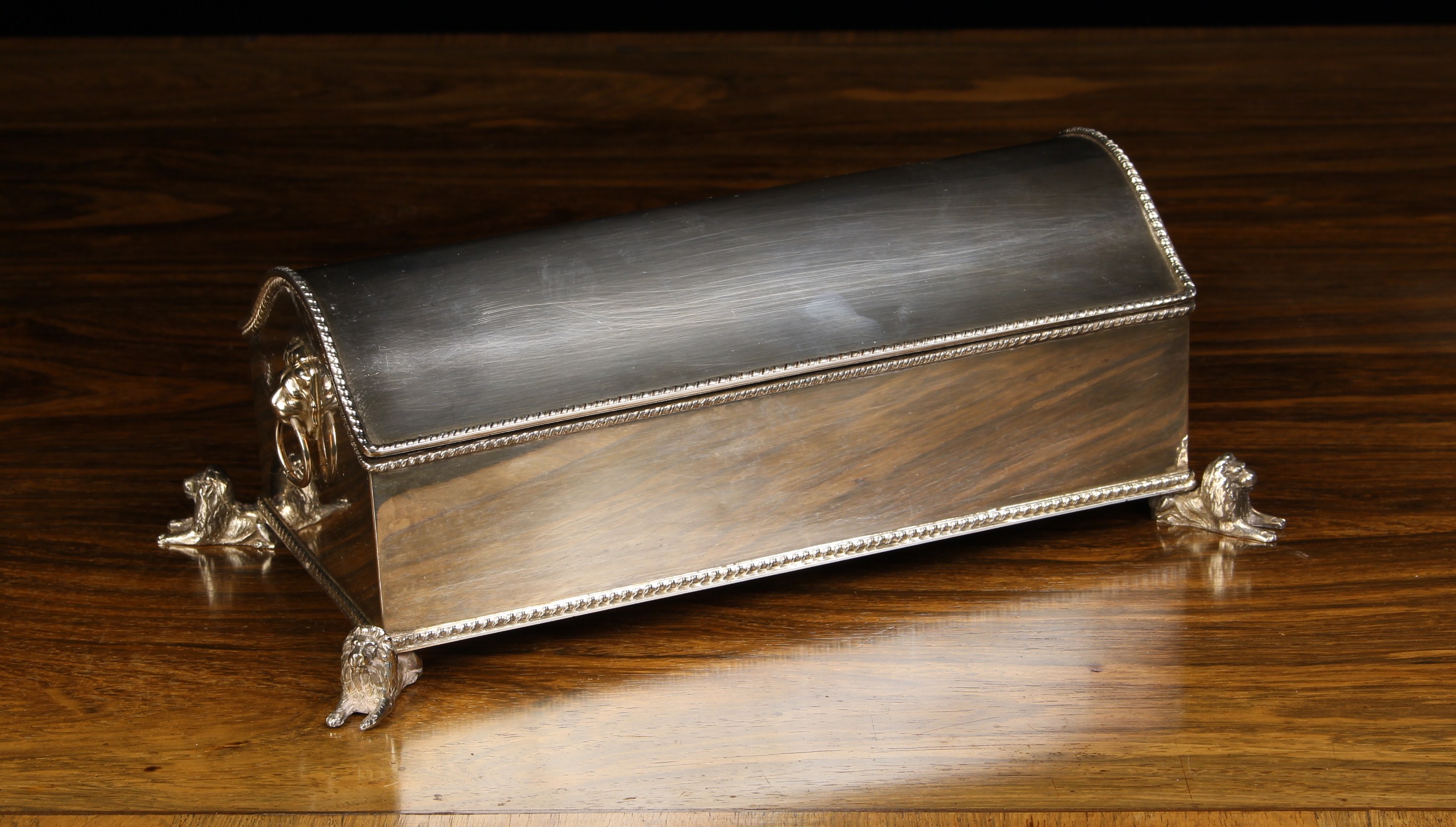 A Silver Plated Dish Box of rectangular form having a sweeping dome lid, - Image 3 of 3