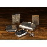 A Group of Four Vesta Cases & a Snuff Box: A Silver vesta engraved with Scratch Fours presentation
