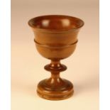 An 18th Century Turned Fruitwood Goblet.