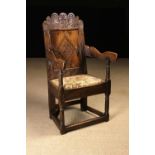 A 17th Century Joined Oak Wainscot Chair, Circa 1680.