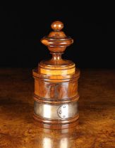 A Fine Quality 19th Century Turned Yew-wood Tobacco Press/Jar of rich colour & patination.