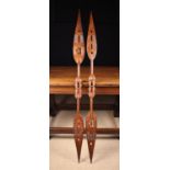 A Pair of Vintage Oceanic Pierced and Carved Double Ended Ceremonial Paddles,
