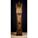 An 18th Century and Later Japanned Long Case Clock. The 12" (30.