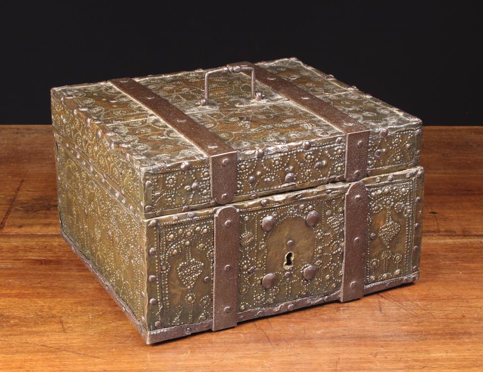 A Fine 18th Century German Document Box of rectangular form,