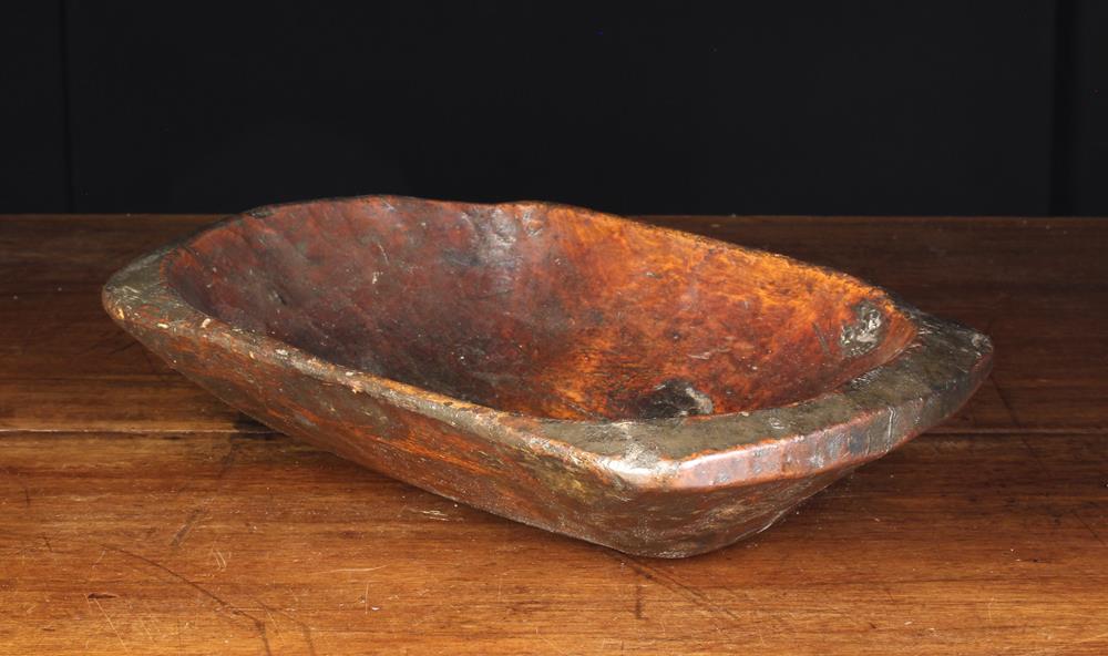 A Late 18th/Early 19th Century Welsh Dug-out Sycamore Trough, 4" (10 cm) high,