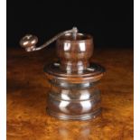 A Fine 18th Century Turned Lignum Vitae Coffee Grinder with traces of residual lacquer.