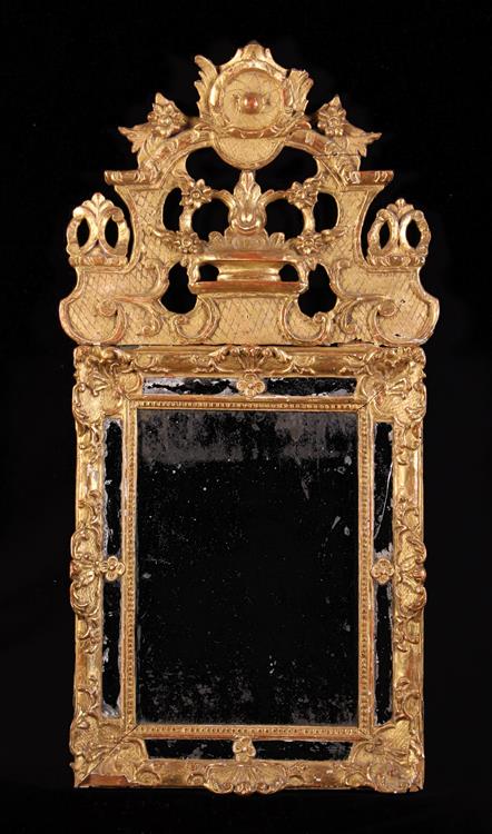 A Small 18th Century Giltwood Wall Mirror.