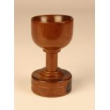 A Sycamore or Fruitwood Standing Salt, probably late 18th Century, 4½" (11.5 cm) high.