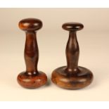 Two Rare Late 17th/Early 18th Century Lignum Vitae Slickenstones or linen smoothers in two