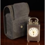 A Miniature Silver Cased Chiming Carriage Clock with quarter repeat.