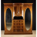 A Fine Quality Edwardian Inlaid Mahogany Compactum bordered with satinwood cross-banding outlined