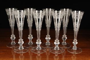 A Set of Eight 'Scudamore' or Chesterfield Cider Flutes.