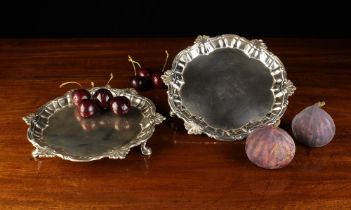 Two George II Silver Salvers by William Peasley with London assay marks for 1749 & 1755.