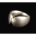 A Vintage Silver Georg Jensen Modernist Ring.