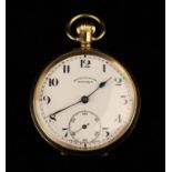 A 9 Carat Gold Pocket Watch Circa 1953 with Birmingham assay marks by Dennison Watch Case Co.