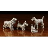 Four Modern Filled Sterling Silver Animal Ornaments with Sheffield hallmarks: A spaniel approx 4"