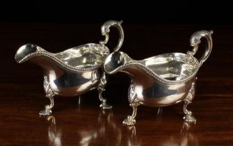 A Pair of Fine George II Sauce Boats by Thomas Hemmings, London 1759.