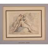 A Small Late 18th/Early 19th Century Ink & Watercolour wash on Paper: A Sketch of The Three Graces