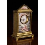 A Charming Miniature Viennese Enamel Mantel Clock.