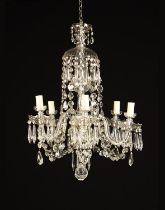 A Decorative Glass Five Branch Chandelier.