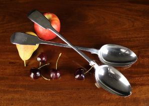 A Pair of Victorian Silver Basting Spoons by J Whitting, London 1839.