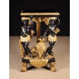 A Louis XIV Carved, Painted & Gilded Blackamoor Console Table.