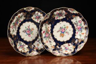 A Pair of 18th Century Worcester Scalloped Dishes Circa 1765-70,