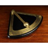 A 19th Century Brass & Ebonised Mahogany Inclinometer.