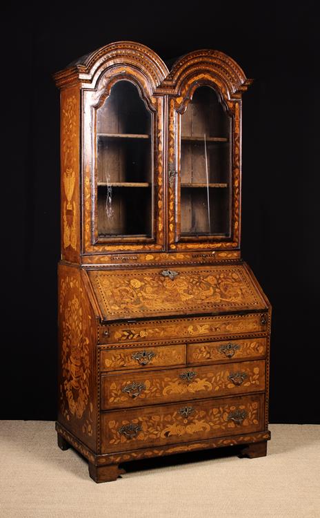 A Fine 19th Century Marquetry Bureau Bookcase in the 18th century style.