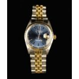 A 1980's 18ct Gold & Stainless-steel Automatic Rolex Datejust Wrist Watch.