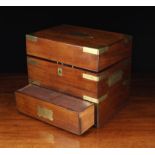 A Good Quality 19th Century Mahogany Travelling Jewellery Box inset with brass handles,