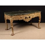 A Large Louis XV Style Carved, Painted & Gilded Table.