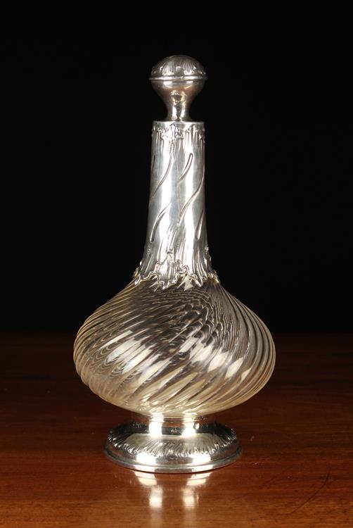 A French Silver Mounted Glass Decanter.