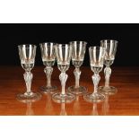 A Set of Six Georgian Glass Wine Goblets.