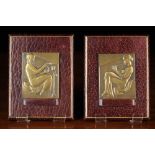 Aleth Guzman-Nageotte (1904 -1978) A pair of rectangular cast bronze relief plaques 2¾" x 2¼" (7 cm